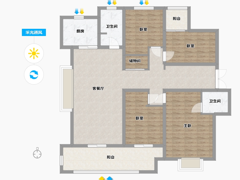 河南省-安阳市-青云筑-125.00-户型库-采光通风