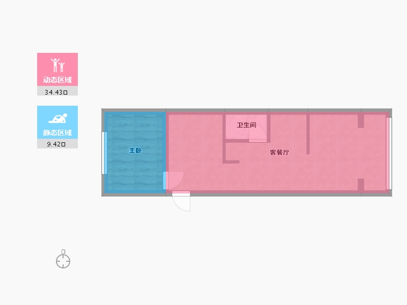 上海-上海市-龙华西路81弄49号-41.00-户型库-动静分区