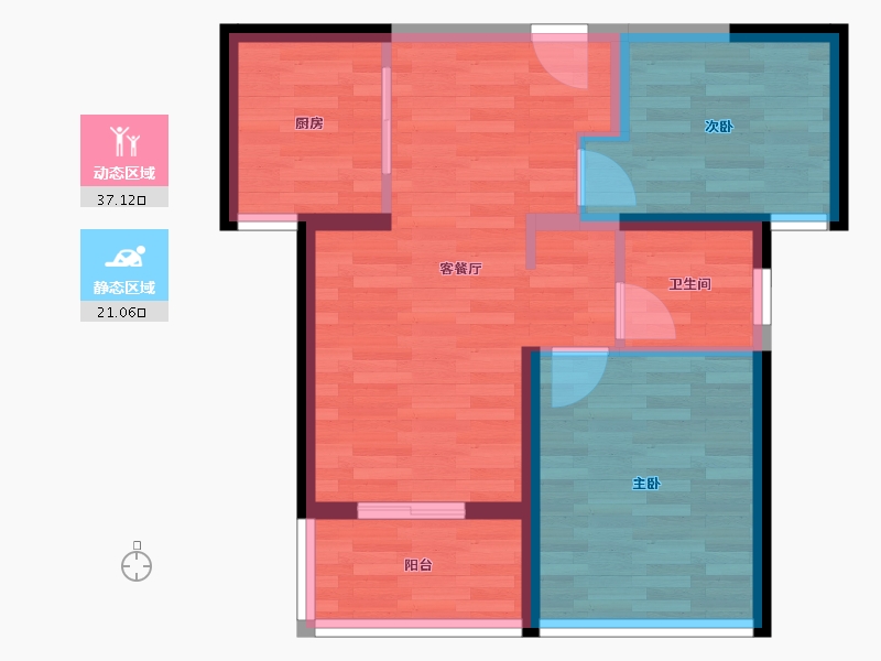 福建省-厦门市-宝龙旭辉城-50.19-户型库-动静分区