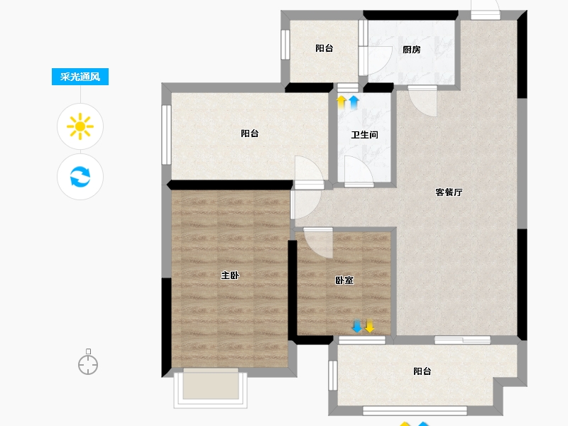 广东省-汕头市-金紫名邦-79.20-户型库-采光通风