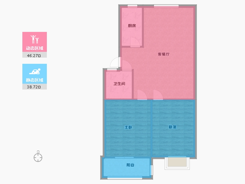 河南省-新乡市-金谷时代广场-82.00-户型库-动静分区