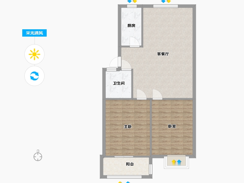 河南省-新乡市-金谷时代广场-82.00-户型库-采光通风