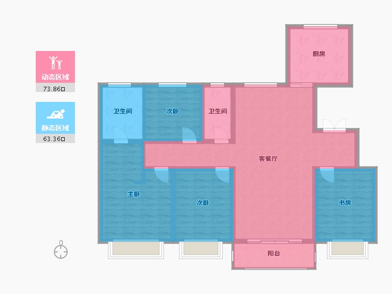 河北省-唐山市-宏泰逸居-128.00-户型库-动静分区