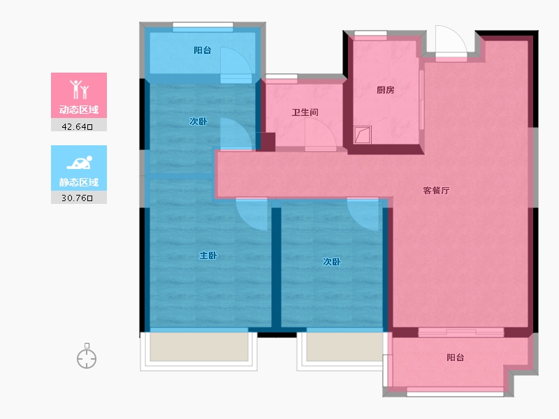 江苏省-盐城市-中南城熙悦-72.00-户型库-动静分区