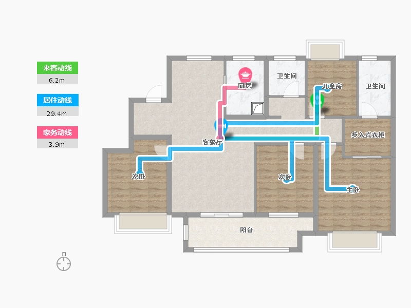 江苏省-南通市-橙园-110.00-户型库-动静线