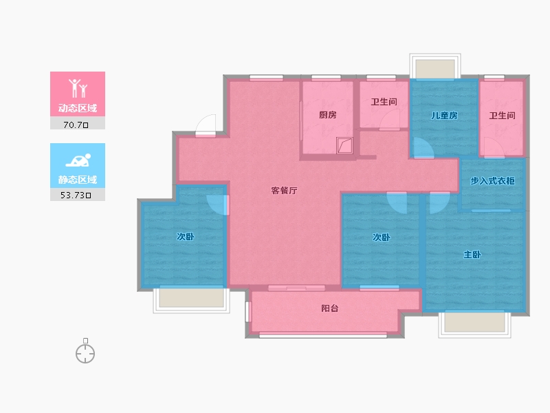 江苏省-南通市-橙园-110.00-户型库-动静分区