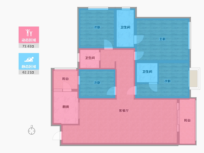 云南省-昆明市-俊尚峰-132.50-户型库-动静分区