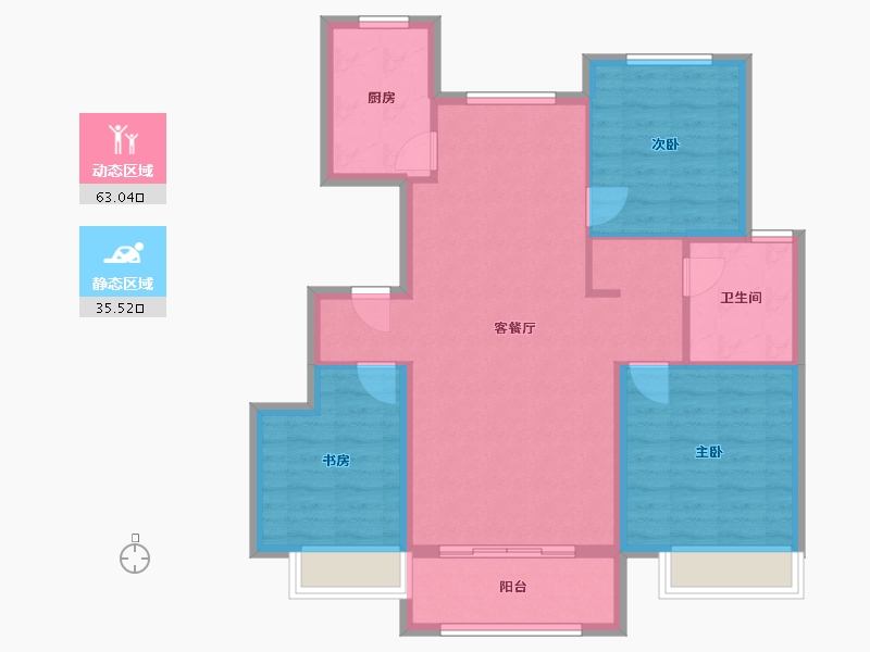 山东省-枣庄市-鸿鑫润景-89.14-户型库-动静分区