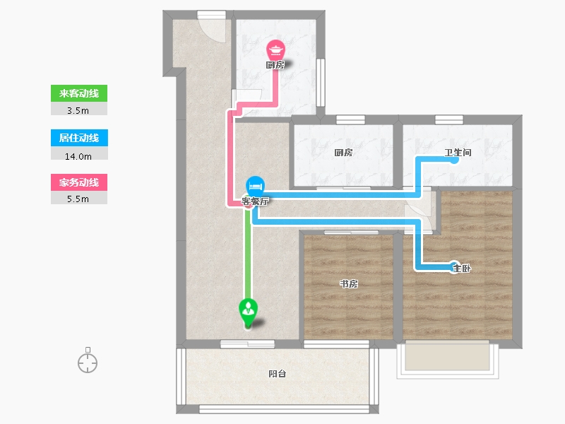 湖北省-孝感市-望度山月-76.80-户型库-动静线