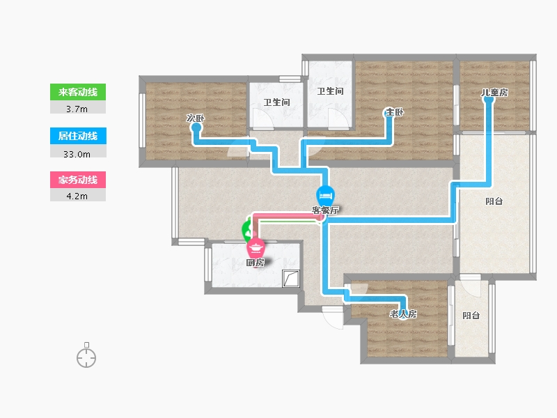 江西省-赣州市-森林花园-106.40-户型库-动静线