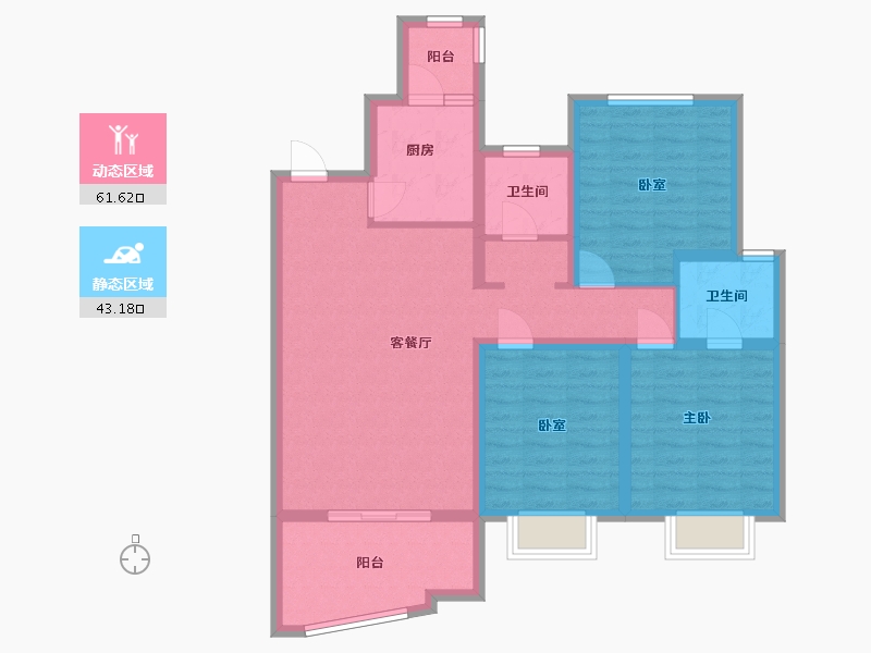 上海-上海市-同济北苑-97.60-户型库-动静分区