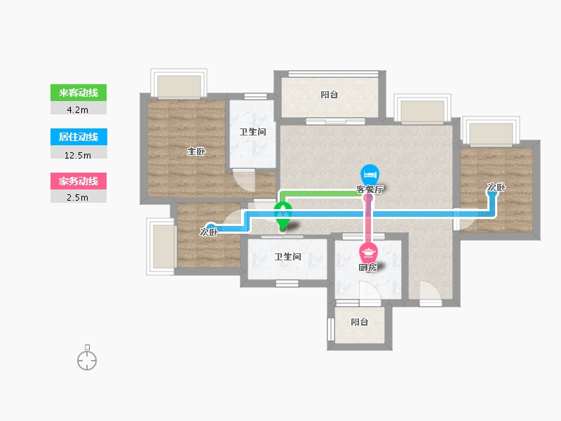 重庆-重庆市-重庆万达文旅城D15-80.00-户型库-动静线