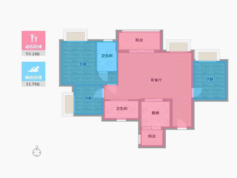 重庆-重庆市-重庆万达文旅城D15-80.00-户型库-动静分区