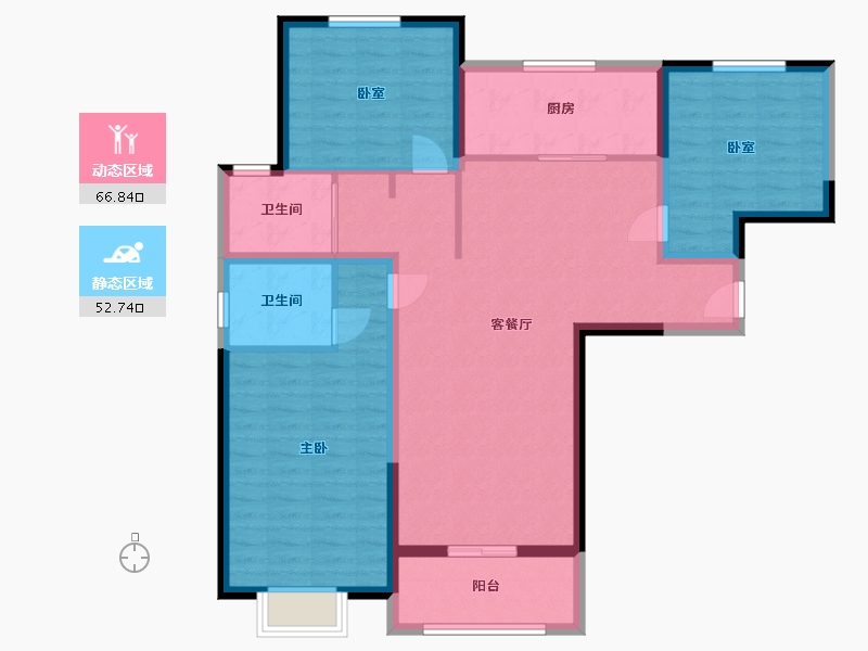 河南省-郑州市-岳岗社区-108.00-户型库-动静分区