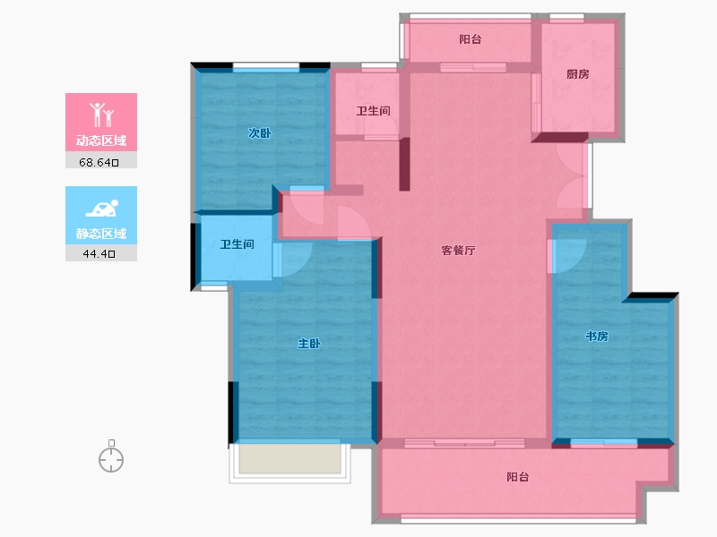 河南省-鹤壁市-浩元如意府-101.28-户型库-动静分区