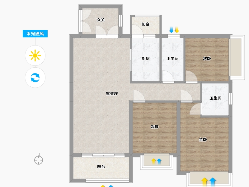 广东省-云浮市-万汇广场-97.35-户型库-采光通风