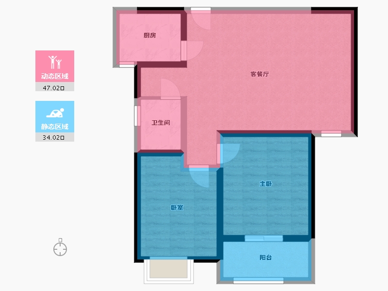 河南省-郑州市-岳岗社区-72.00-户型库-动静分区