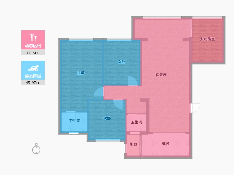 贵州省-贵阳市-开阳谦翔樾才学府-92.80-户型库-动静分区