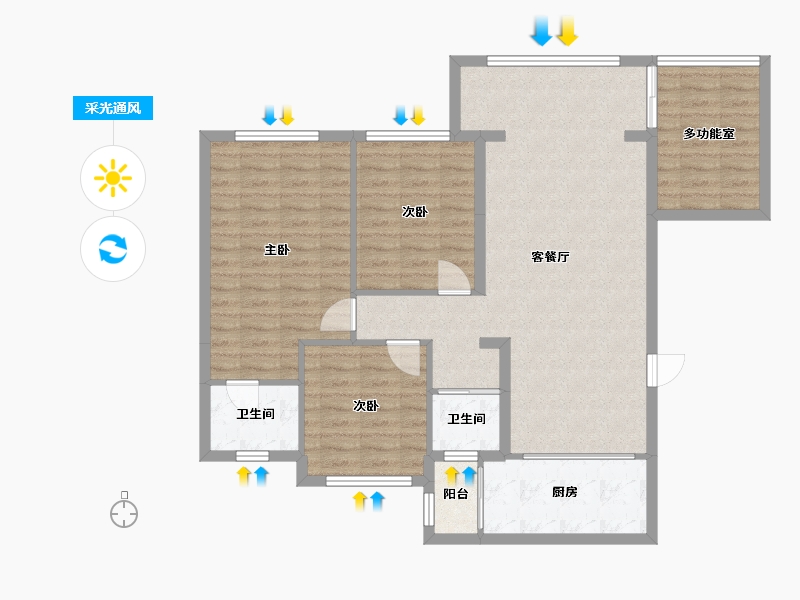 贵州省-贵阳市-开阳谦翔樾才学府-92.80-户型库-采光通风