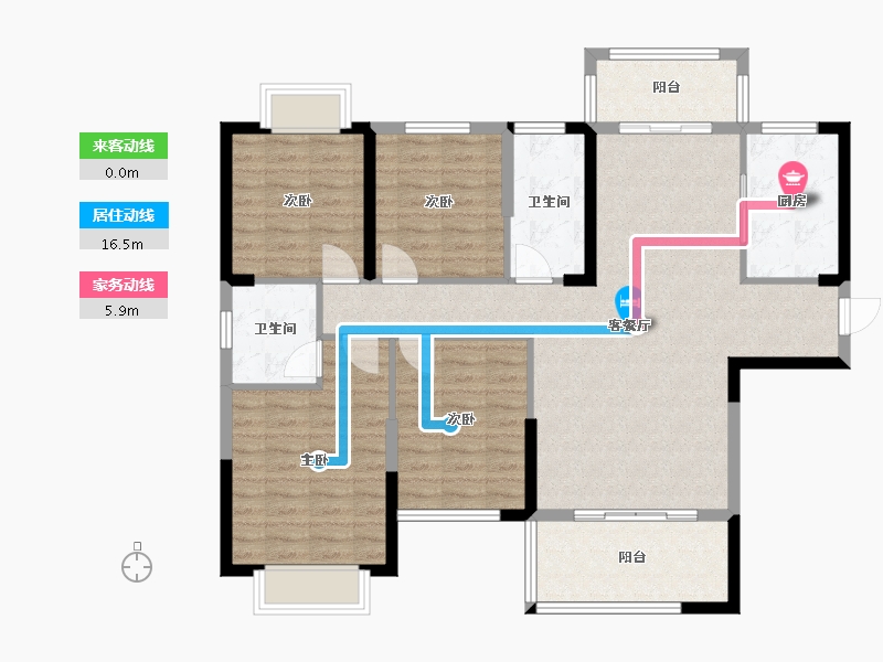 湖南省-衡阳市-恒博书香廷-108.36-户型库-动静线