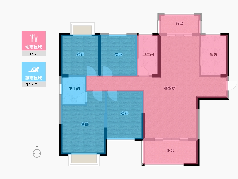 湖南省-衡阳市-恒博书香廷-108.36-户型库-动静分区