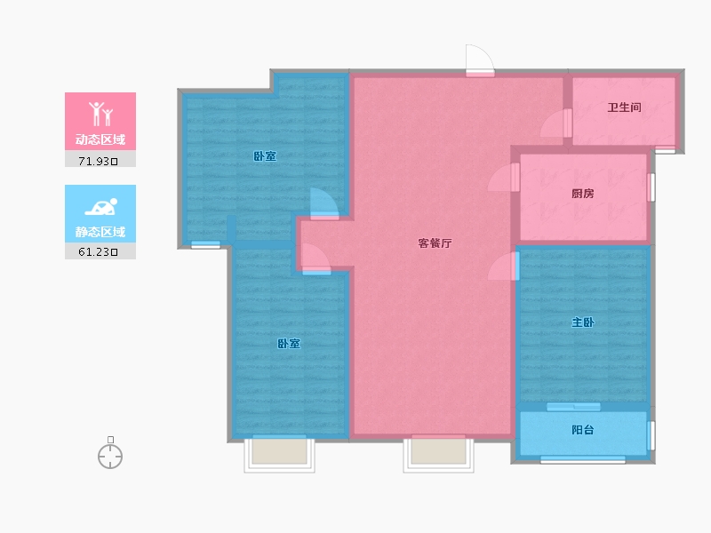 甘肃省-平凉市-灵世纪花园二区-120.00-户型库-动静分区