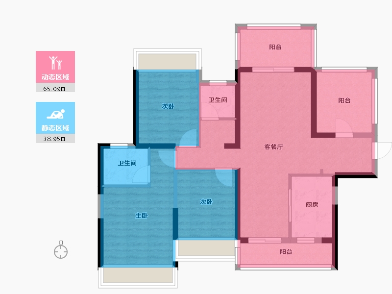 广西壮族自治区-崇左市-南湖三千院-92.00-户型库-动静分区