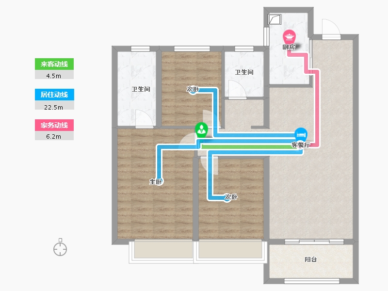 江苏省-宿迁市-奥园誉湖书院-91.00-户型库-动静线