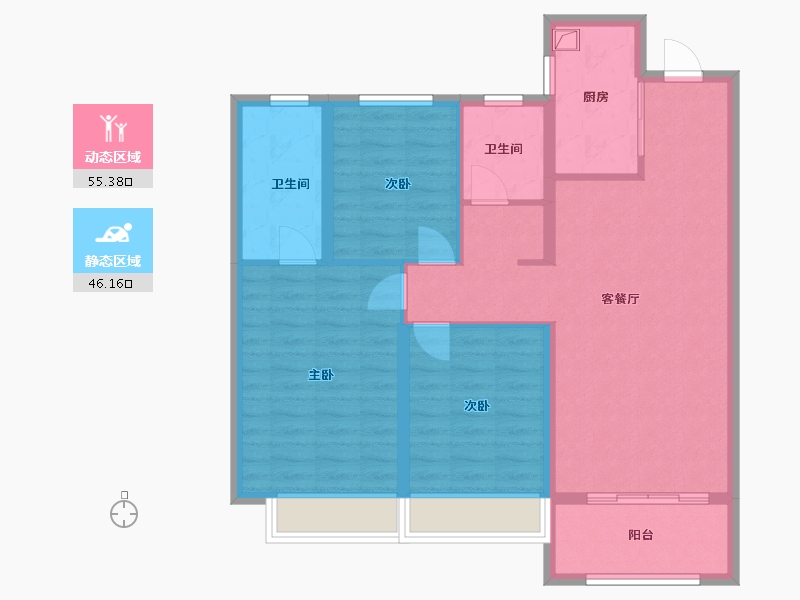 江苏省-宿迁市-奥园誉湖书院-91.00-户型库-动静分区