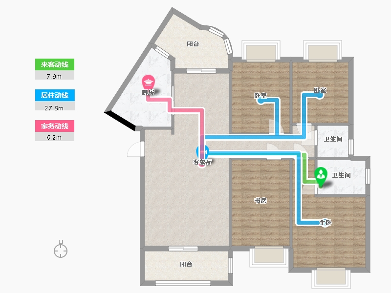 湖南省-衡阳市-湘江明珠-137.00-户型库-动静线