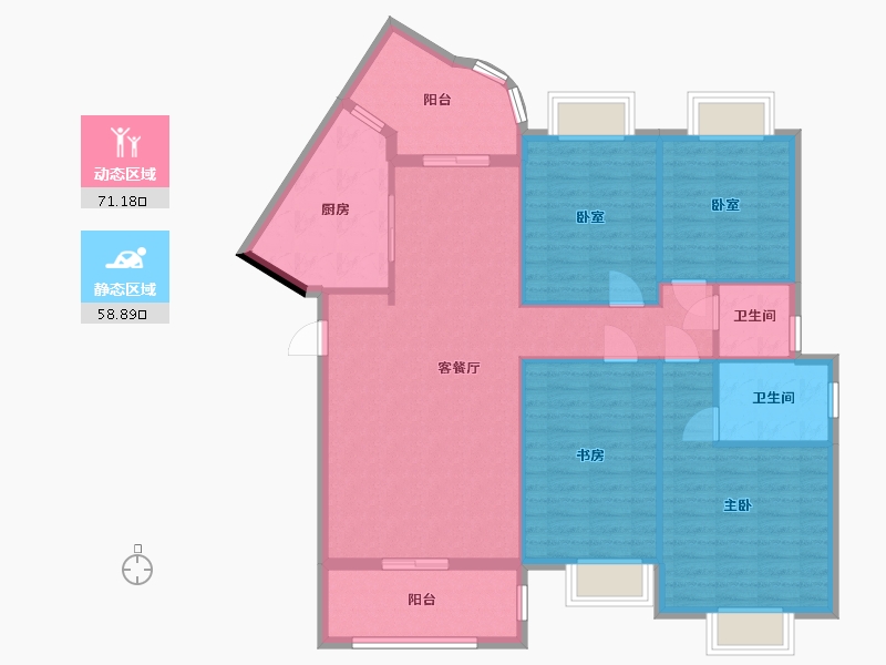 湖南省-衡阳市-湘江明珠-137.00-户型库-动静分区