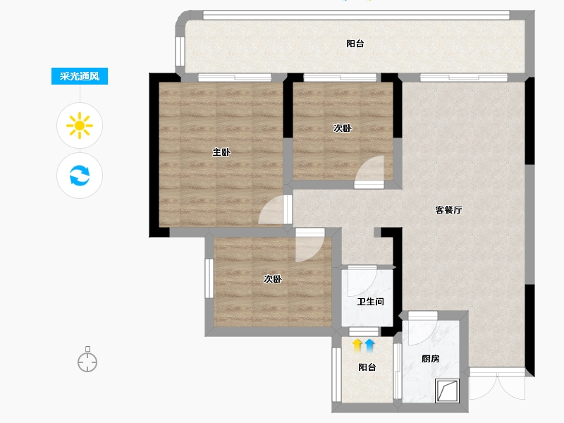 四川省-宜宾市-宋河雅居-98.79-户型库-采光通风