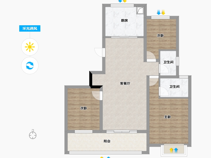 江西省-上饶市-六零小区-94.36-户型库-采光通风