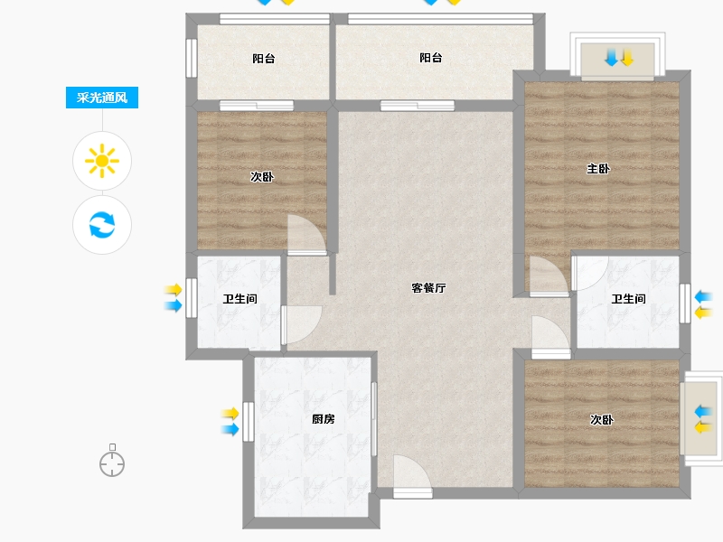 湖南省-邵阳市-紫云台-99.20-户型库-采光通风