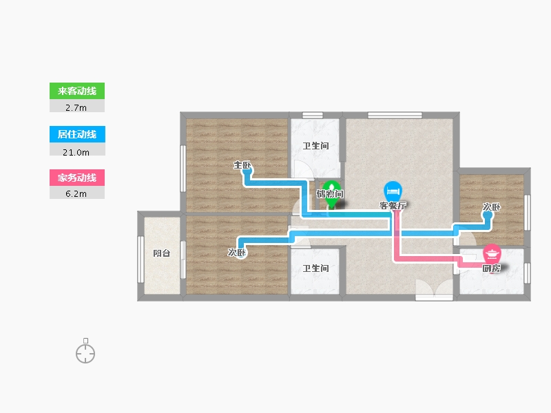 浙江省-温州市-童桥花苑-98.32-户型库-动静线