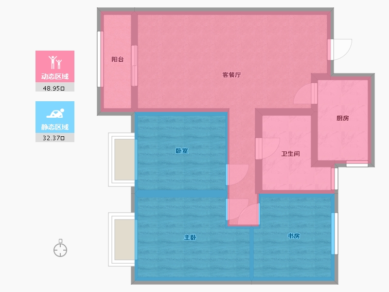 山西省-晋中市-荣德居-88.00-户型库-动静分区