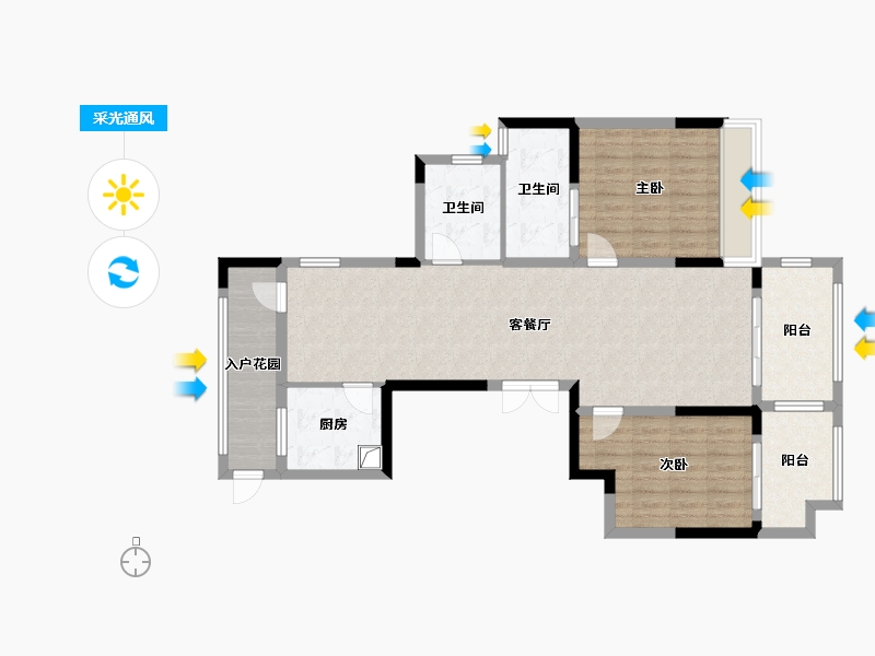 浙江省-绍兴市-天圣大越府望园-100.00-户型库-采光通风