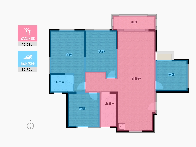 江苏省-扬州市-帝景蓝湾-145.00-户型库-动静分区