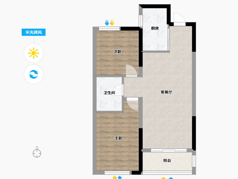 甘肃省-白银市-翰林苑-69.00-户型库-采光通风