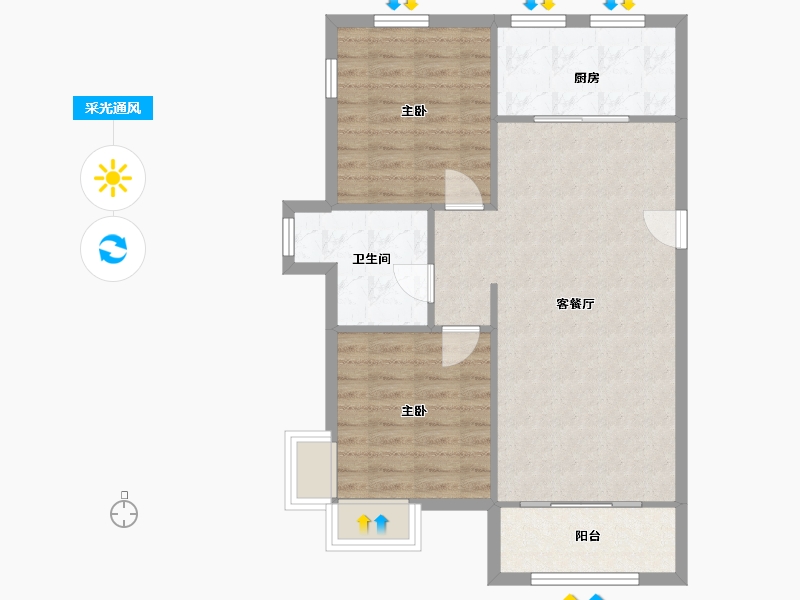 河北省-唐山市-裕祥园-75.20-户型库-采光通风