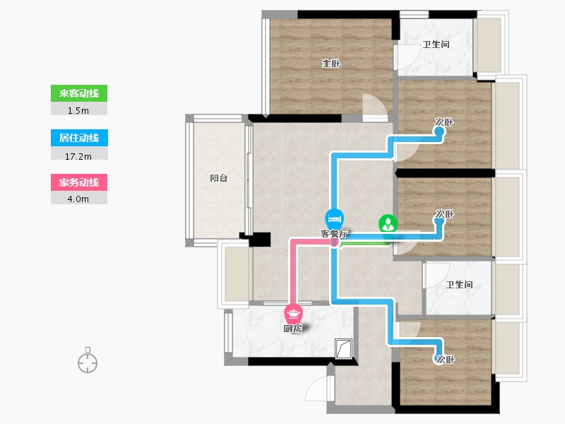 广东省-深圳市-百晟上府-86.64-户型库-动静线