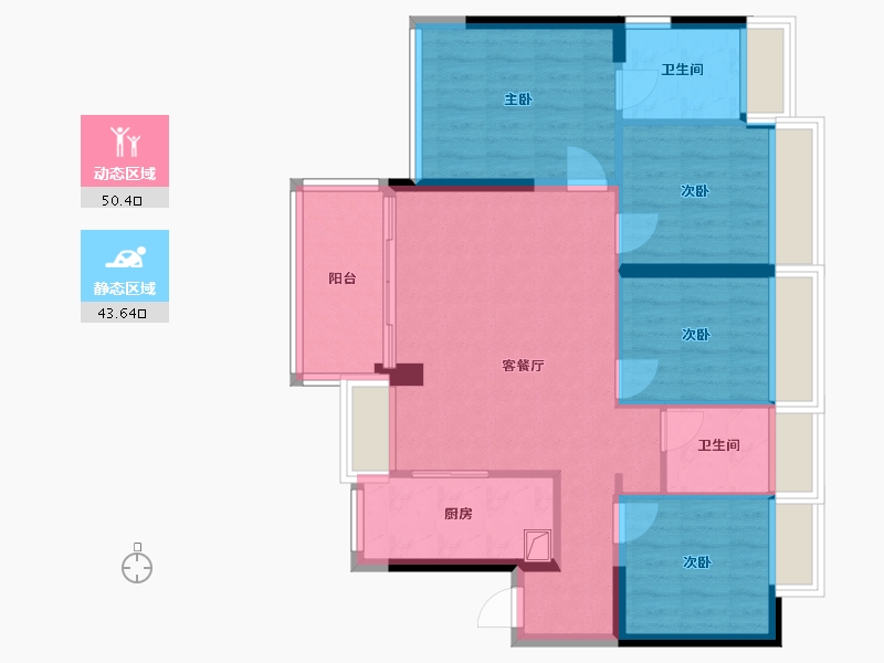 广东省-深圳市-百晟上府-86.64-户型库-动静分区