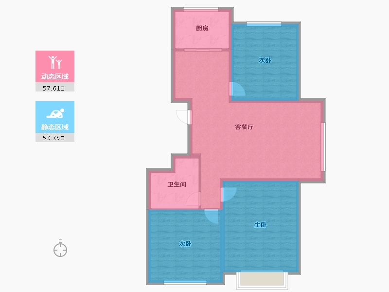 内蒙古自治区-赤峰市-金宇国际C区-100.33-户型库-动静分区