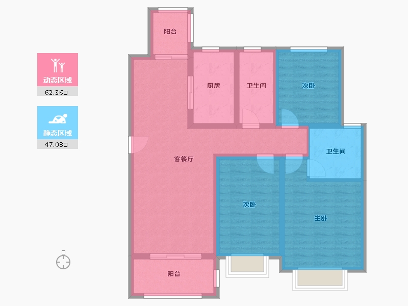 山西省-临汾市-翡翠城丁香园-97.08-户型库-动静分区