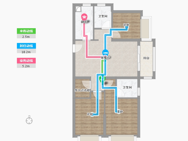 云南省-昆明市-大华公园天下东湖苑-71.04-户型库-动静线