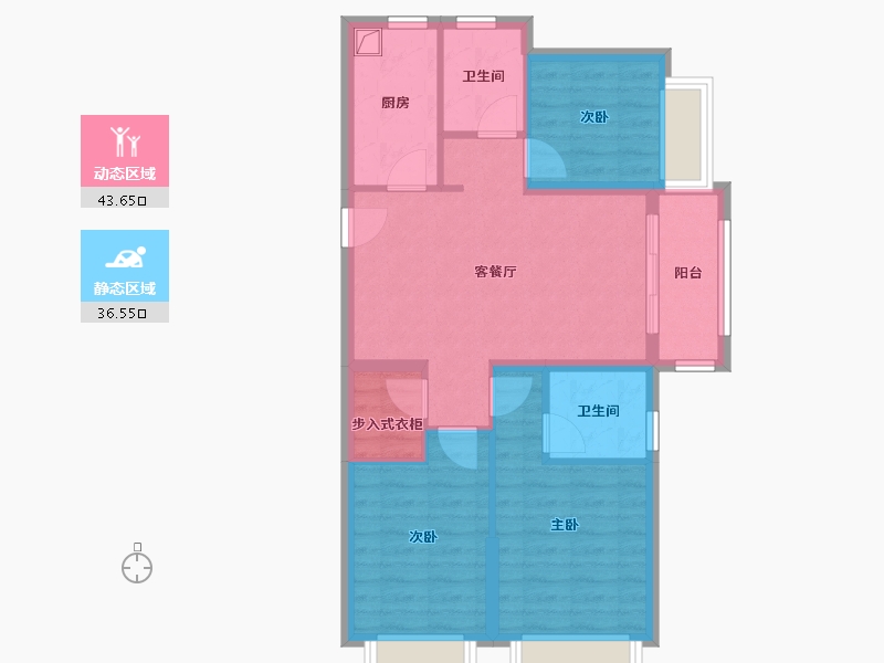 云南省-昆明市-大华公园天下东湖苑-71.04-户型库-动静分区