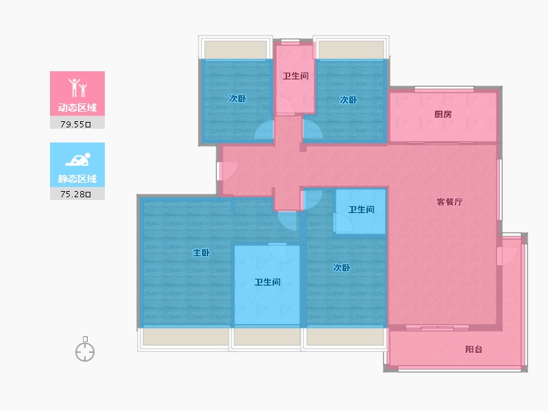 江苏省-苏州市-中海阅泓山晓-140.01-户型库-动静分区