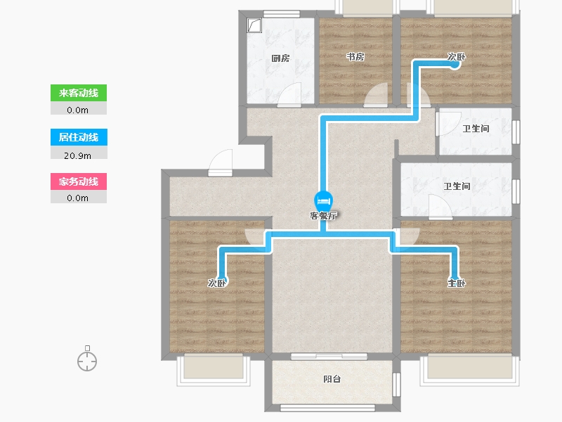 江苏省-南京市-半山云邸-108.00-户型库-动静线