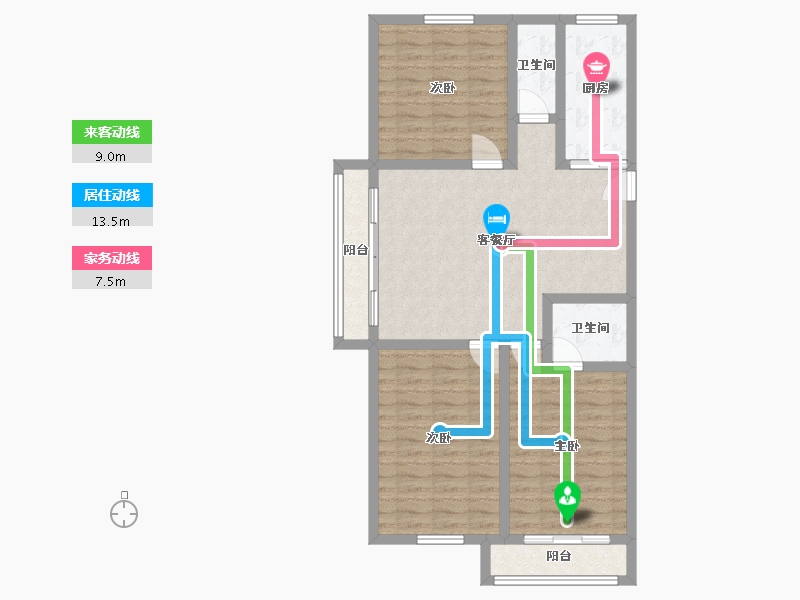 福建省-福州市-祥浦苑-84.00-户型库-动静线