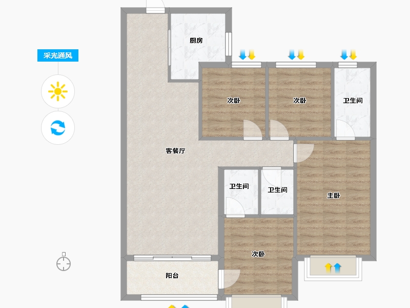 江西省-赣州市-城南1号-97.00-户型库-采光通风